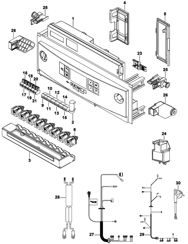 Exploded view Nefit (Bosch) BaseLine HRC24 CW4: Branderautomaat
