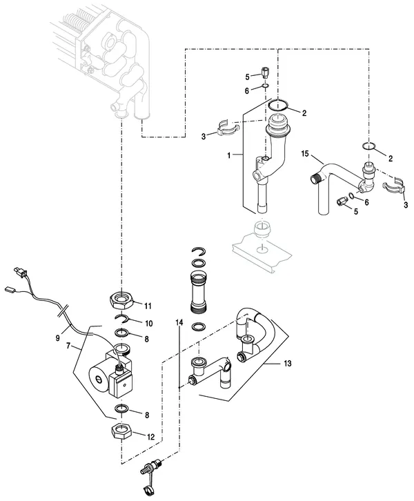 Exploded view Nefit (Bosch) EcomLine Classic HR 30: Pomp leidingen