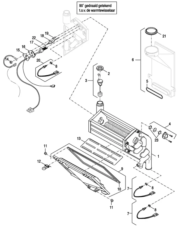 Exploded view Nefit (Bosch) EcomLine Classic HR 43: Wisselaar