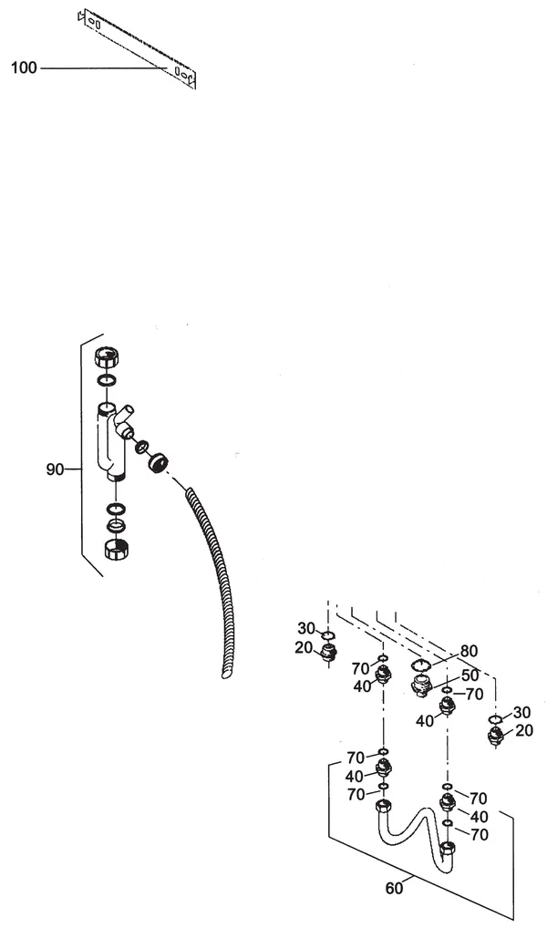 Exploded view Nefit (Bosch) EcomLine Economy HR 11: Aansluitdelen