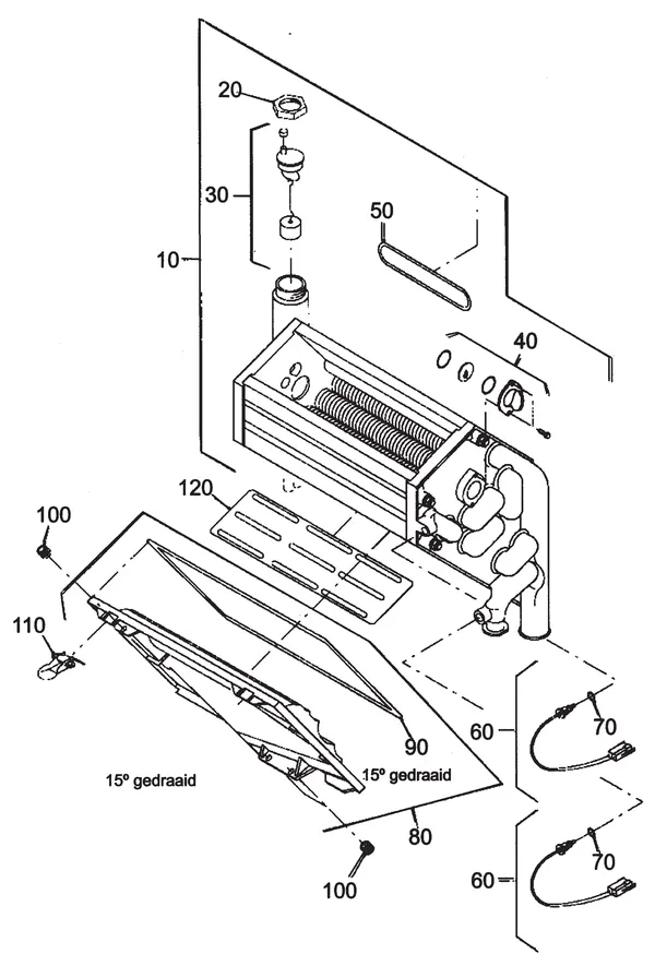 Exploded view Nefit (Bosch) EcomLine Economy HR 11: Condensbak