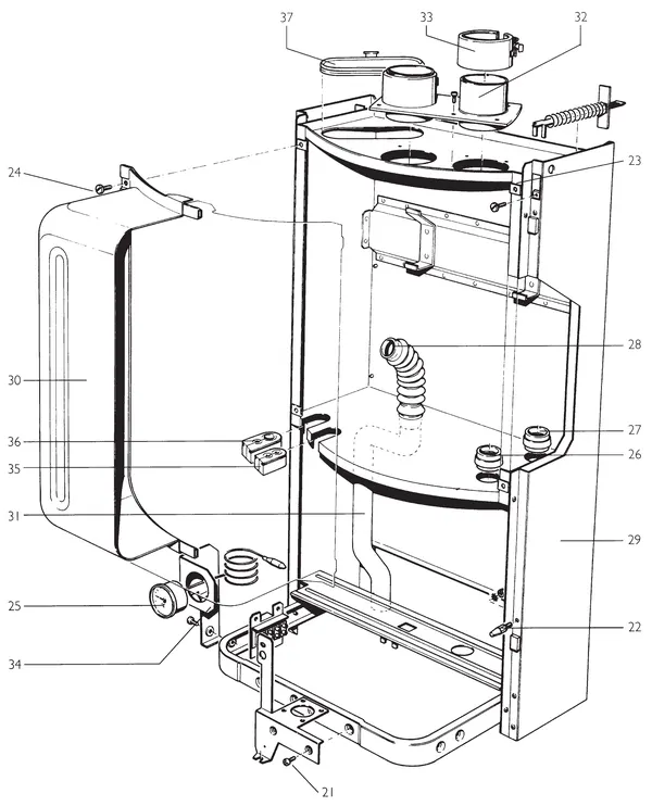 Exploded view Nefit (Bosch) EcomLine Economy HRC 23V: Frame