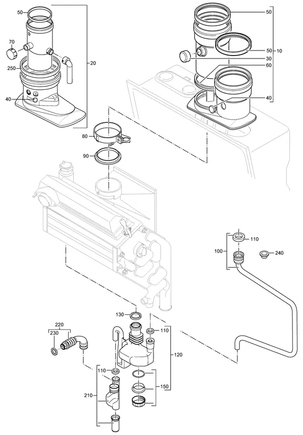 Exploded view Nefit (Bosch) EcomLine Elite HRC 24 CW4: Sifon rookgas