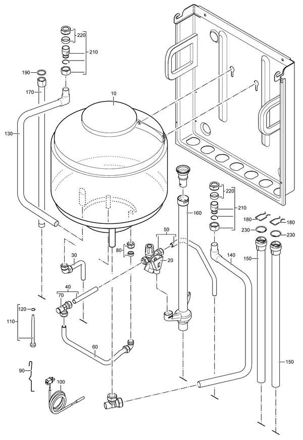 Exploded view Nefit (Bosch) EcomLine Elite HRC 30 CW5: Boiler