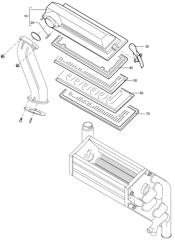 Exploded view Nefit (Bosch) EcomLine Elite HRC 30 CW5: Brander