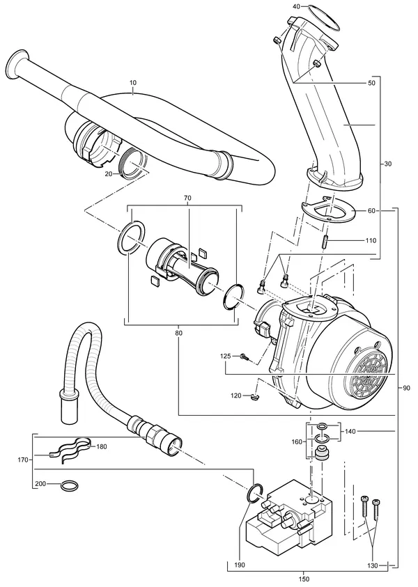 Exploded view Nefit (Bosch) EcomLine Elite HRC 30 CW5: Gas ventilator