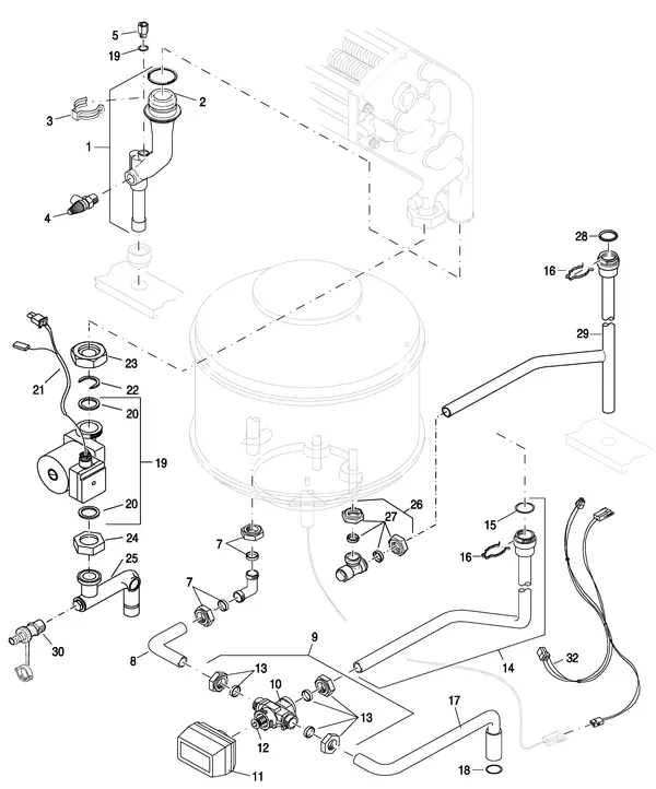 Exploded view Nefit (Bosch) EcomLine Excellent HRC 30V CW5: Hydrauliek