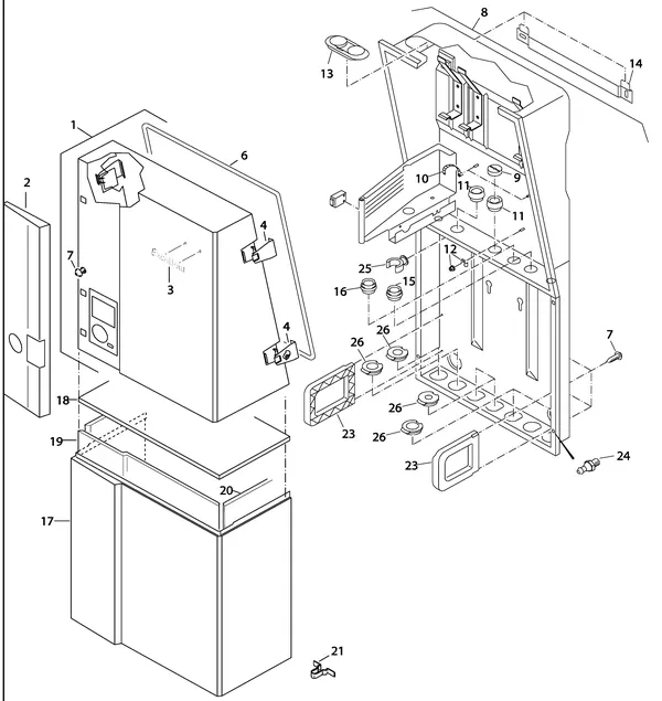 Exploded view Nefit (Bosch) EcomLine Excellent HRC 30V CW5: Mantel