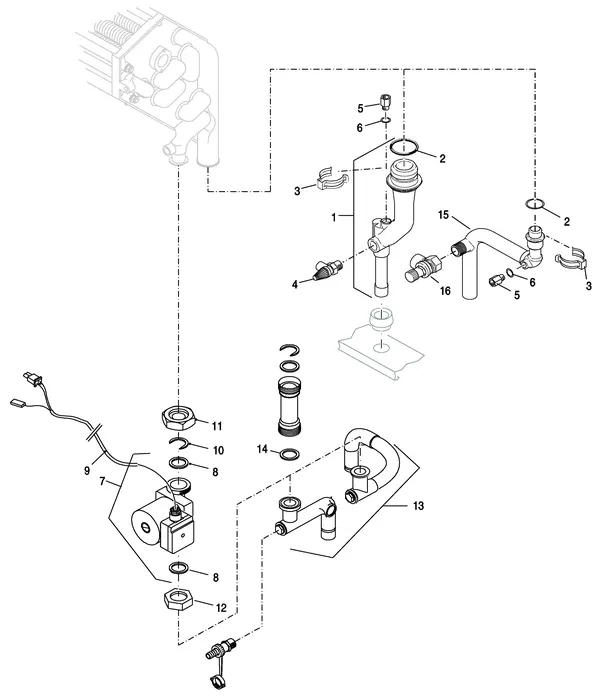 Exploded view Nefit (Bosch) EcomLine Excellent HR 30: Hydrauliek