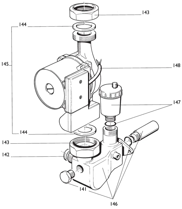 Exploded view Nefit (Bosch) EcomLine VR VRC24V: Pomp