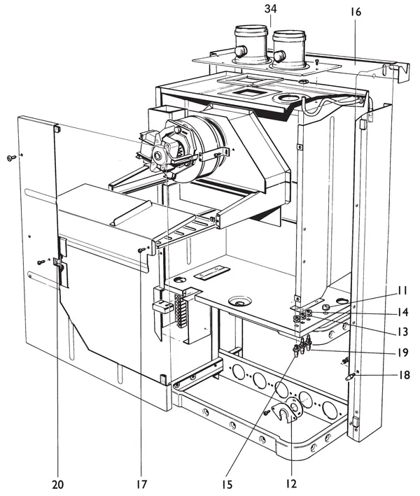 Exploded view Nefit (Bosch) EcomLine VR VRC24V: Ventilator