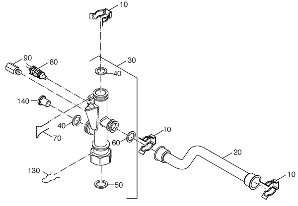 Exploded view Nefit (Bosch) Economy HR11: Aanvoercircuit