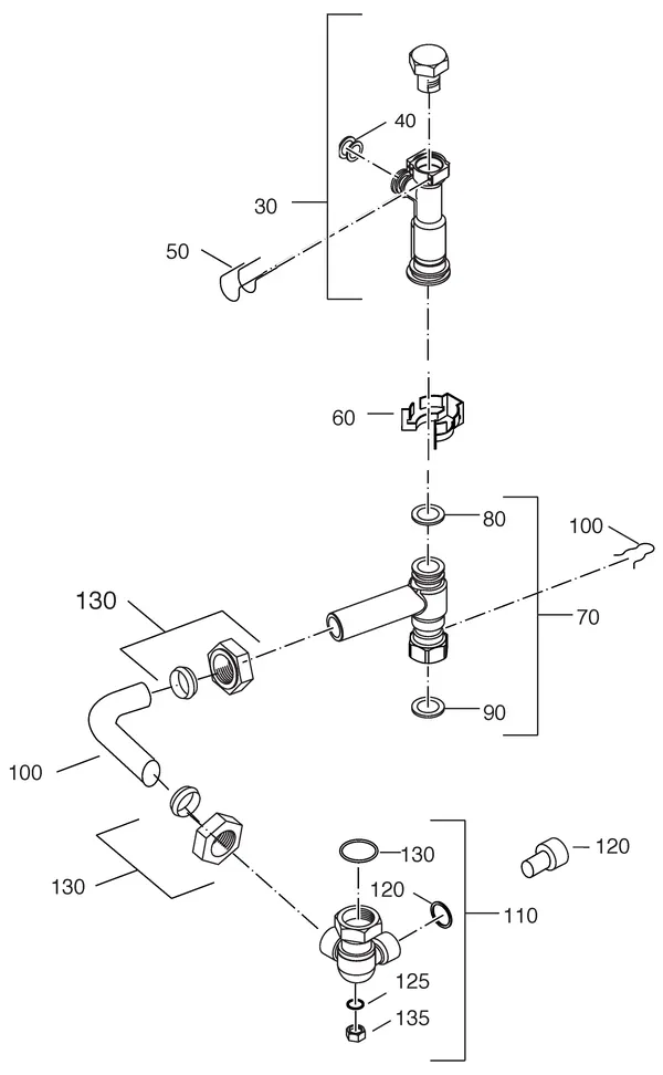Exploded view Nefit (Bosch) Economy HR11: Retourcircuit