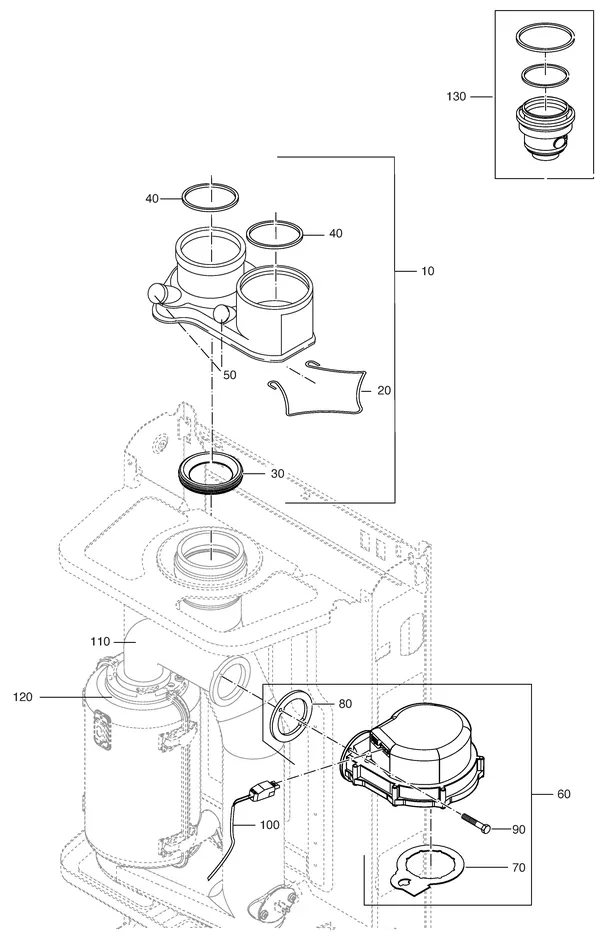 Exploded view Nefit (Bosch) Economy HR11: Ventilator