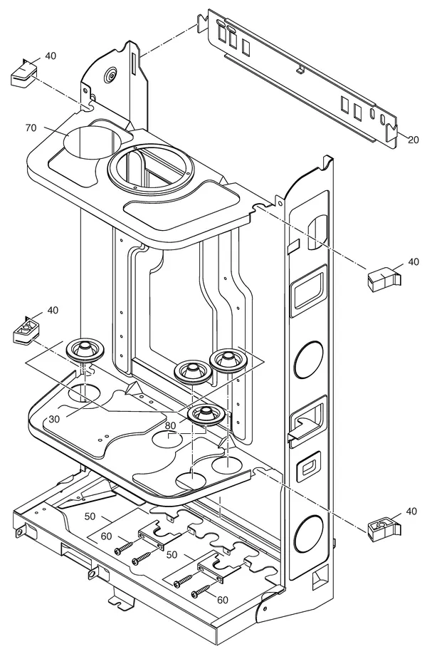 Exploded view Nefit (Bosch) Economy HR24: Frame