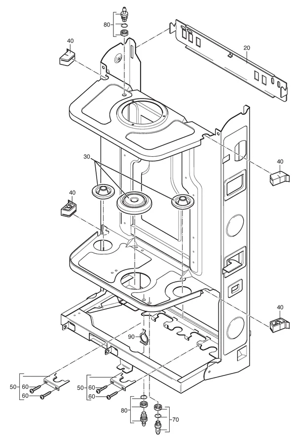 Exploded view Nefit (Bosch) Economy VR24S: Ophangbeugel