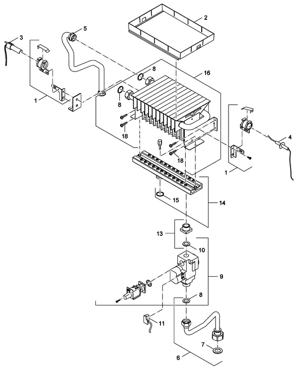 Exploded view Nefit (Bosch) Economy VRC24: Brander gasblok