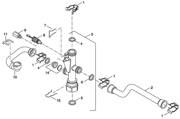 Exploded view Nefit (Bosch) Economy VRC24: Leidingen aanvoer