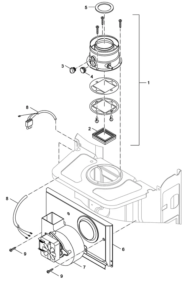 Exploded view Nefit (Bosch) Economy VRC24: Ventilator
