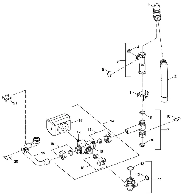 Exploded view Nefit (Bosch) Economy VRC24 CW4: 3 wegklep