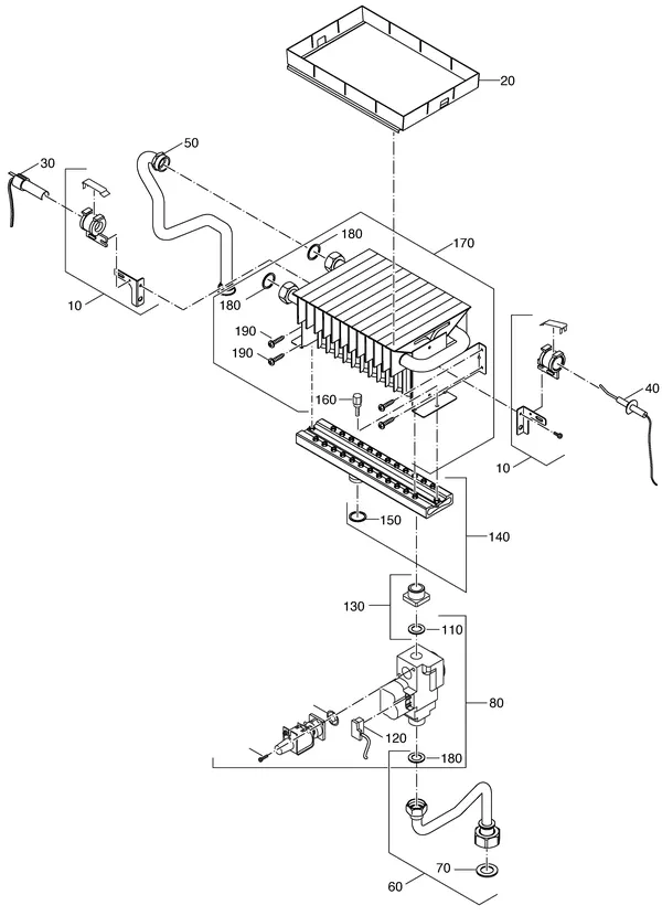 Exploded view Nefit (Bosch) Economy VRC24S: Gasblok