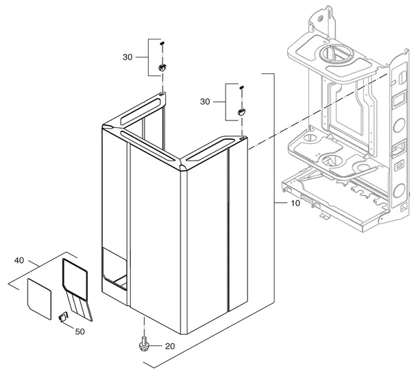 Exploded view Nefit (Bosch) Economy VRC24S: Mantel