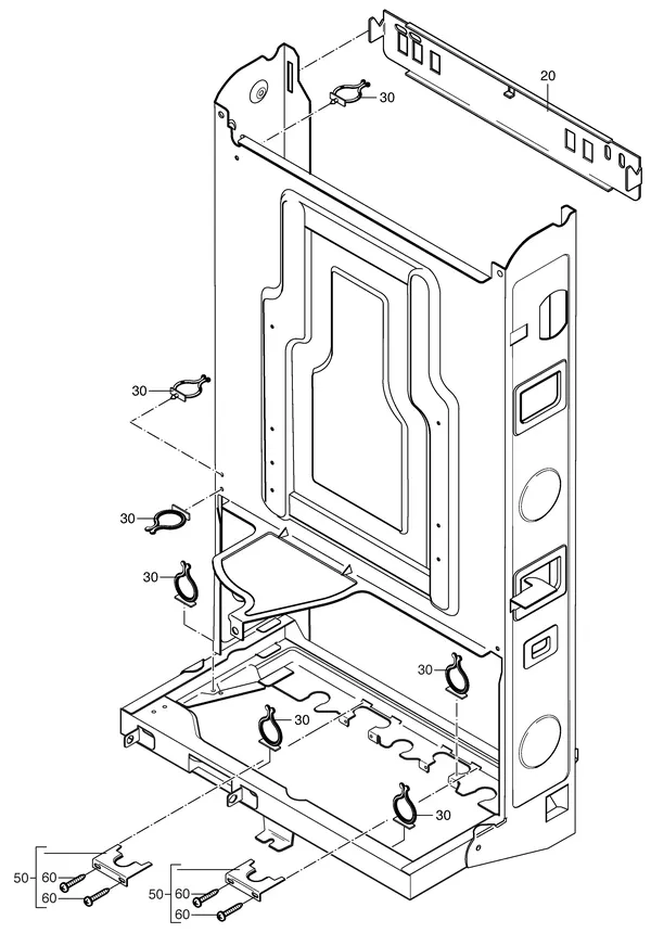 Exploded view Nefit (Bosch) Economy VRC24S: Ophangbeugel