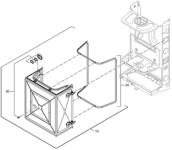 Exploded view Nefit (Bosch) Economy VRC24S: Ventilatiekast
