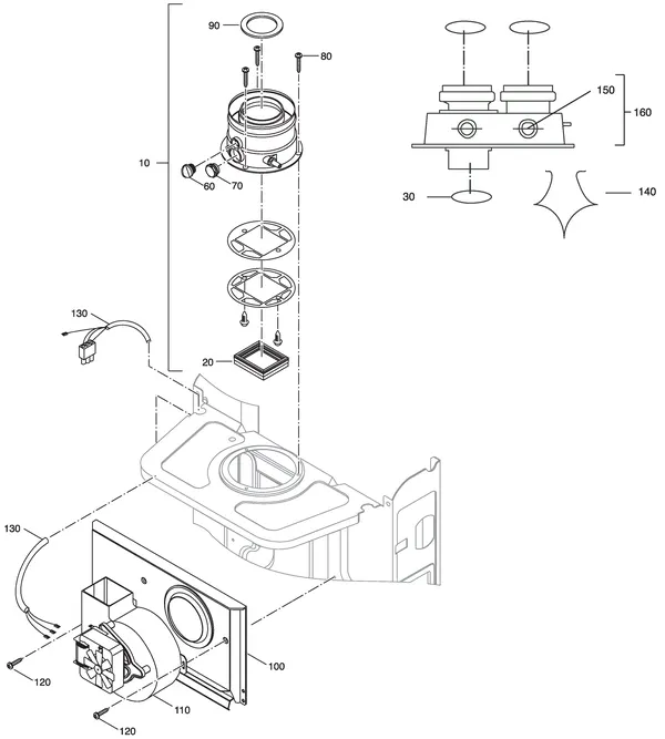 Exploded view Nefit (Bosch) Economy VRC24S: Ventilator