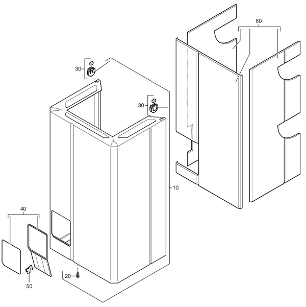 Exploded view Nefit (Bosch) Economy HRC24 Uitgebreid: Mantel