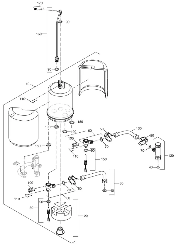 Exploded view Nefit (Bosch) Economy HRC24 Uitgebreid: Tappot