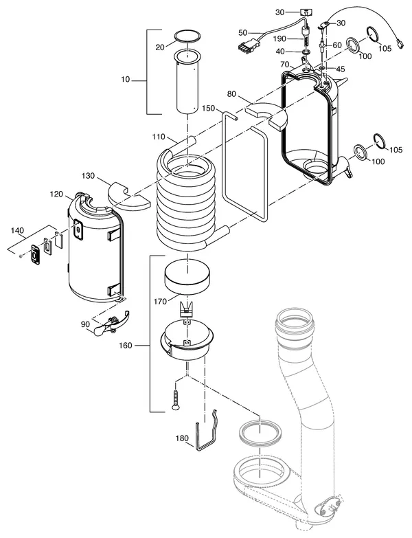 Exploded view Nefit (Bosch) Economy HRC24 Uitgebreid: Wisselaar