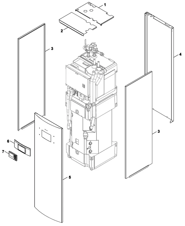Exploded view Nefit (Bosch) Monoblock IDU 5-9 T: Mantel