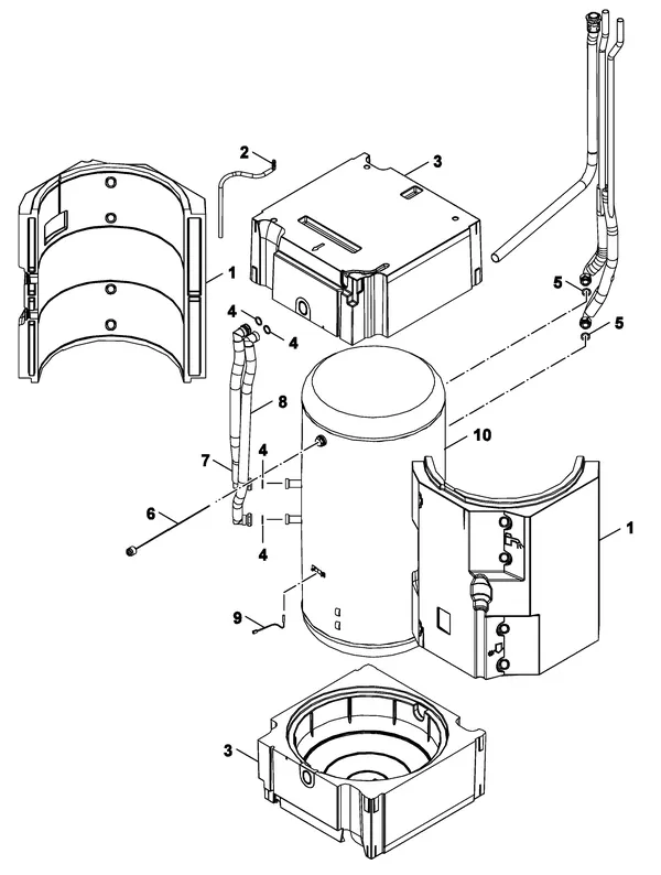 Exploded view Nefit (Bosch) Monoblock IDU 5-9 TS: Boiler
