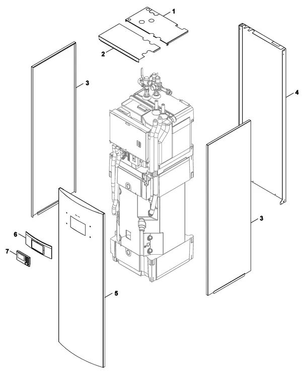 Exploded view Nefit (Bosch) Monoblock IDU 5-9 TS: Mantel
