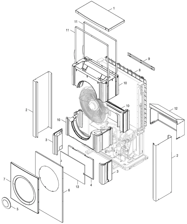Exploded view Nefit (Bosch) Monoblock ODU 7 S: Mantel