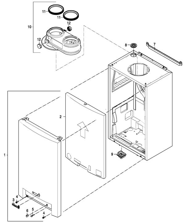 Exploded view Nefit (Bosch) ProLine HRC 24 CW3: Mantel