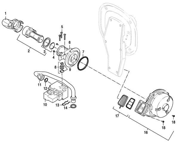 Exploded view Nefit (Bosch) ProLine HRC 30 CW5: Gas ventilator