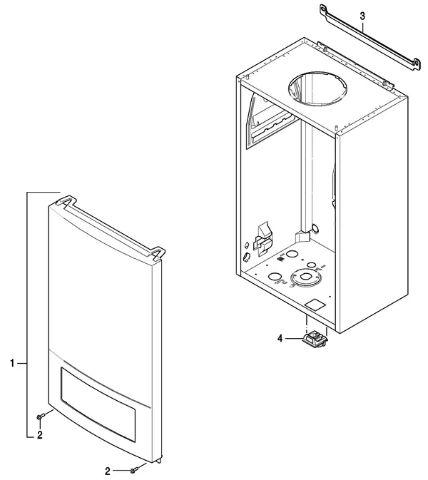 Exploded view Nefit (Bosch) ProLine NxT HRC 24 CW4: Mantel