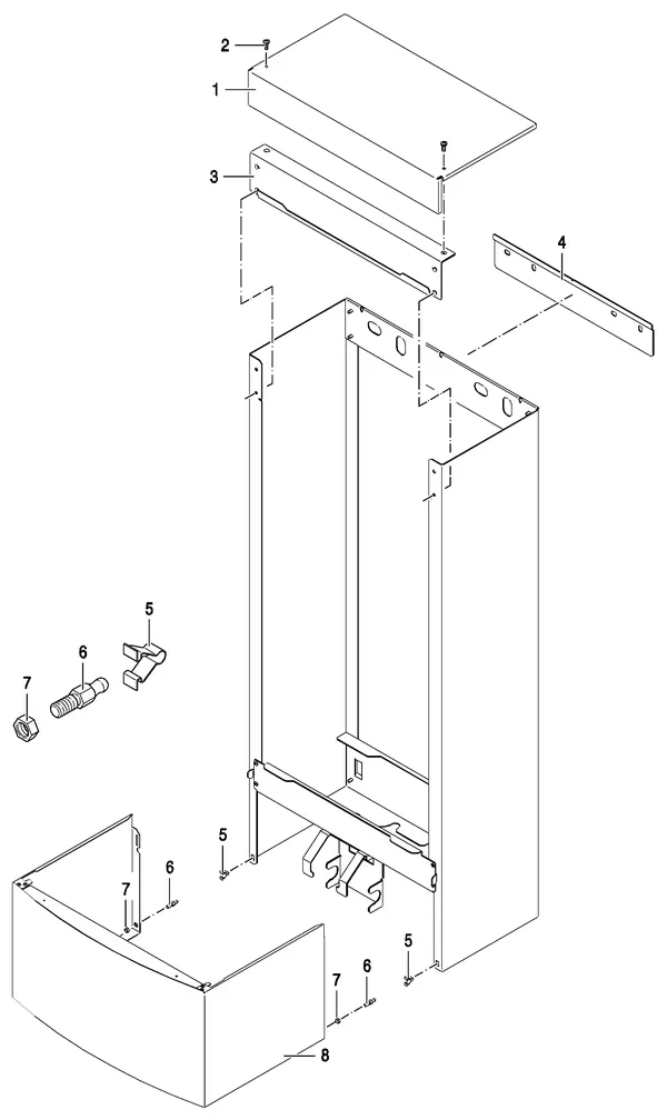 Exploded view Nefit (Bosch) Quickload 40l DHW: Mantel
