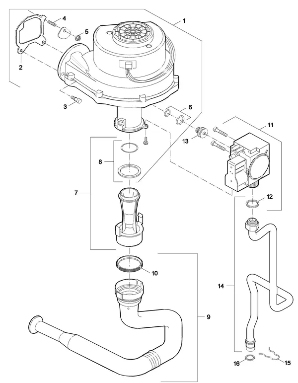 Exploded view Nefit (Bosch) SmartLine Basic HRC 24 CW3: Gas ventilator