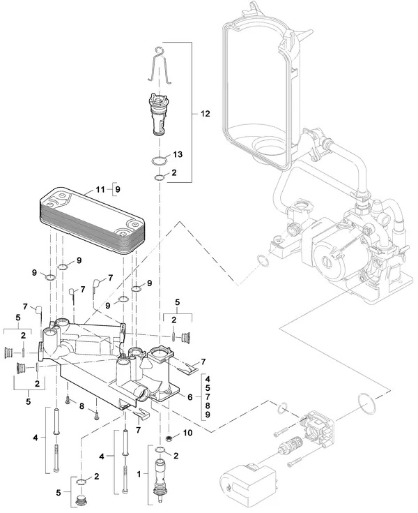 Exploded view Nefit (Bosch) SmartLine Basic HRC 24 CW3: Hydrauliek