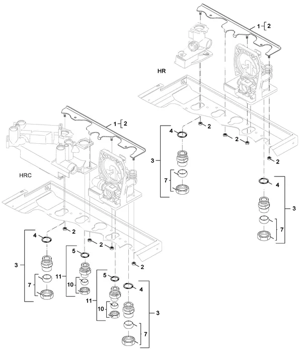 Exploded view Nefit (Bosch) SmartLine Basic HRC 24 CW4: Aansluitdelen