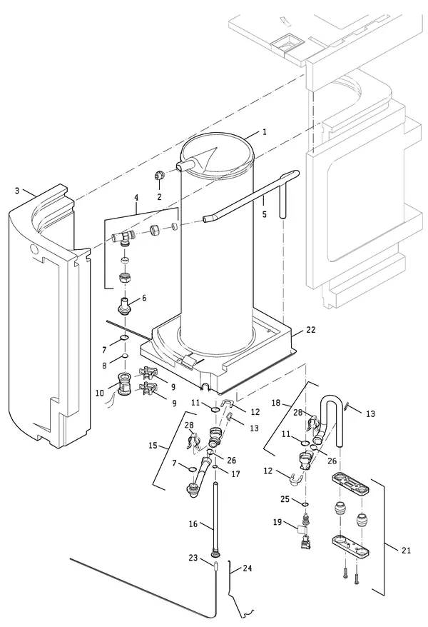 Exploded view Nefit (Bosch) TopLine Aquapower HRC 30 CW5: Boiler