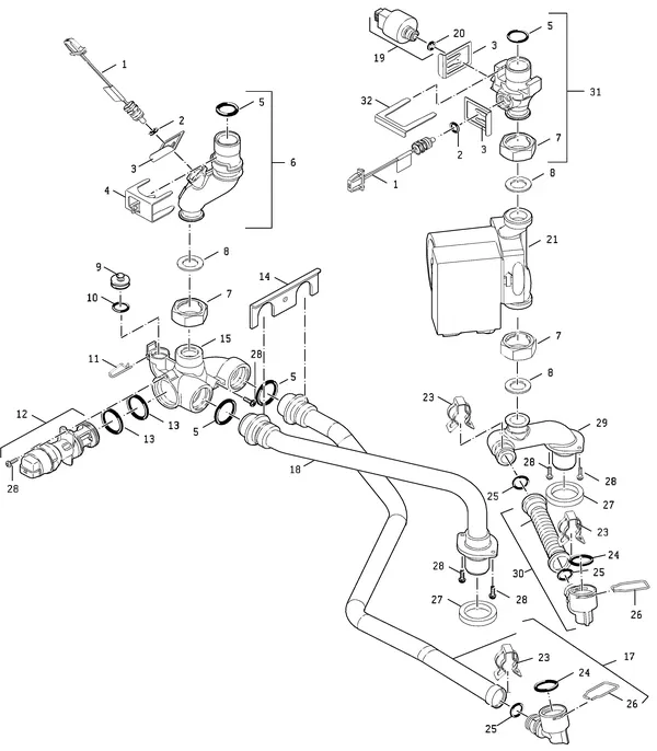 Exploded view Nefit (Bosch) TopLine Aquapower HRC 45 CW6: Hydrauliek