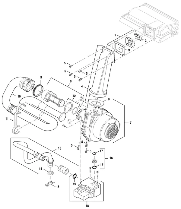 Exploded view Nefit (Bosch) TopLine Aquapower+ HRC 30 CW6: Gasregelblok