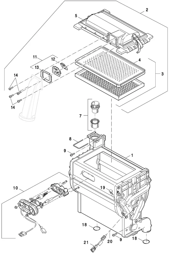 Exploded view Nefit (Bosch) TopLine Aquapower+ HRC 30 CW6: Warmtewisselaar