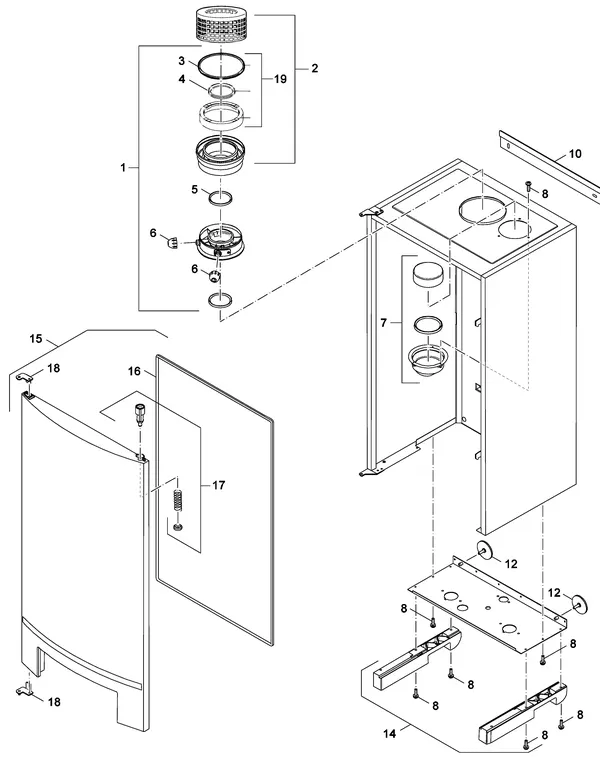 Exploded view Nefit (Bosch) TopLine HR 100: Mantel