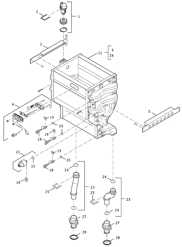 Exploded view Nefit (Bosch) TopLine HR 100: Wisselaar
