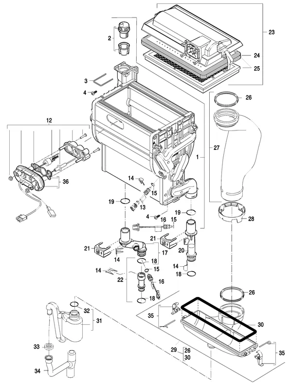Exploded view Nefit (Bosch) TopLine Compact HRC 25 CW4: Wisselaar